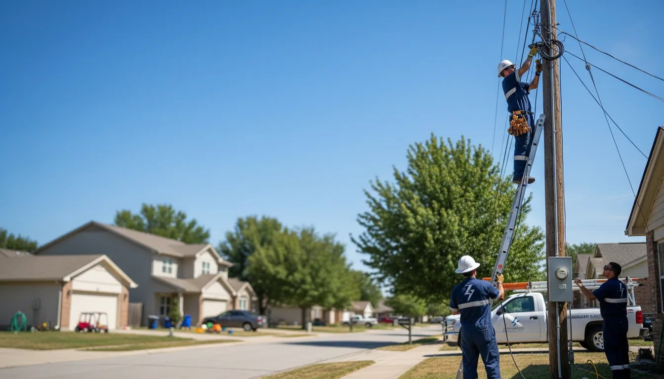 Residential electrician providing installation services in Mingus, TX
